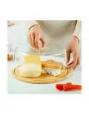 Suport din bambus pentru tort,capac plastic