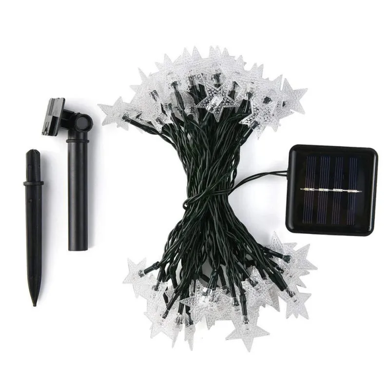 Instalatie solara cu 50 LED-uri, stelute, multicolor, 8 jocuri de lumini