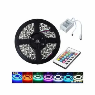 Banda LED RGB multicolor cu telecomanda, lungime 2