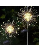 Set 2 x Lampa Solara Artificii cu Suport Metalic