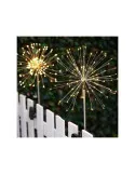 Set 2 x Lampa Solara Artificii cu Suport Metalic