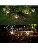 Set 2 x Lampa Solara Artificii cu Suport Metalic