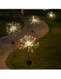 Set 2 x Lampa Solara Artificii cu Suport Metalic
