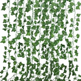 Set 12 Ghirlande cu Frunze de Iedera Artificială, Lungime 2M, Total 24M