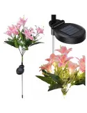 Set 2 Lămpi Solare LED Crini Roz 70cm IP65 Chic Mania