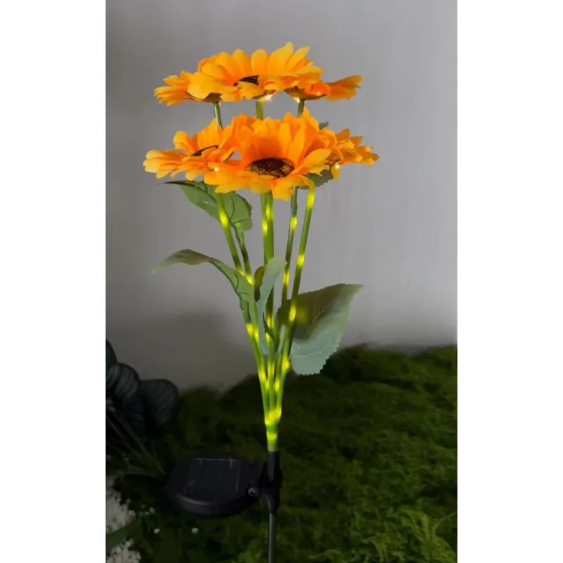 Set 2 Lămpi Solare Floarea Soarelui 70cm IP65 LED
