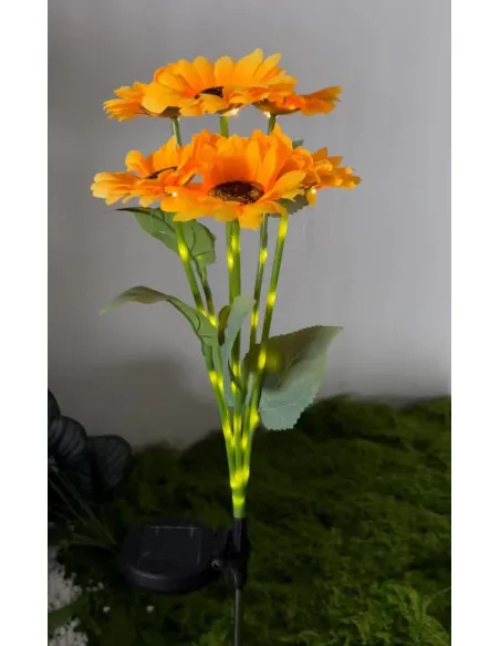 Set 2 Lămpi Solare Floarea Soarelui 70cm IP65 LED