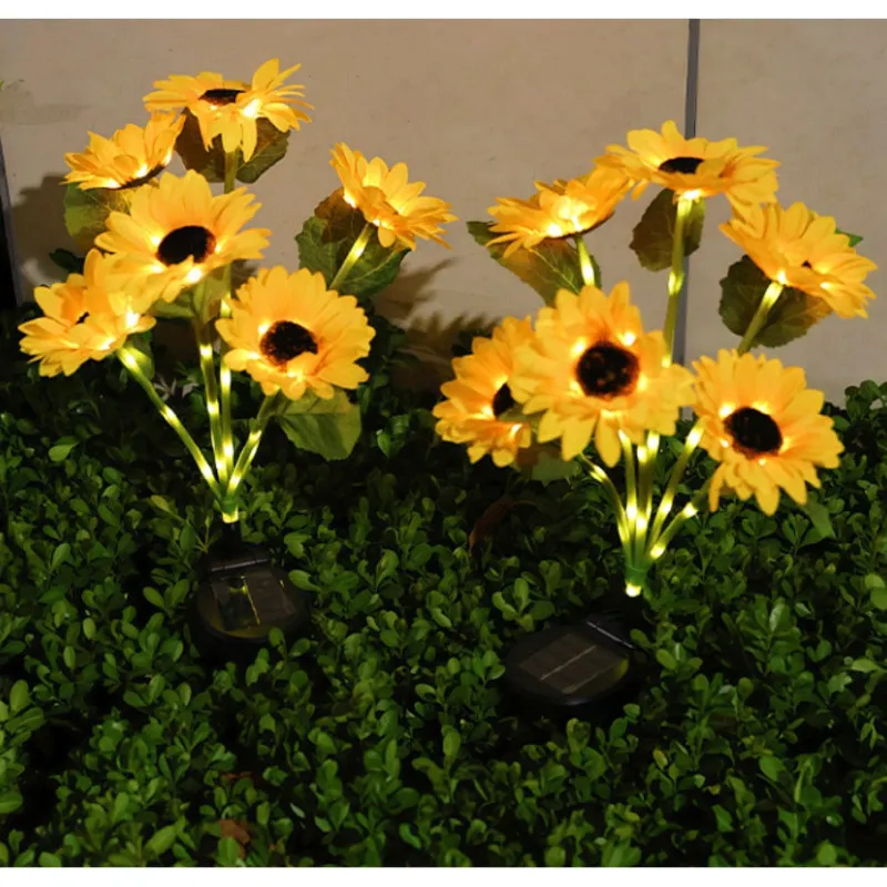 Set 2 Lămpi Solare Floarea Soarelui 70cm IP65 LED