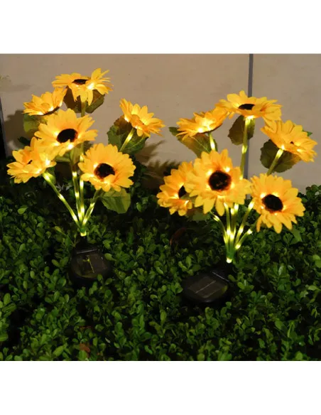 Set 2 Lămpi Solare Floarea Soarelui 70cm IP65 LED