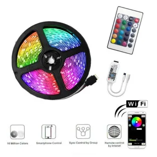 Banda LED RGB 5M Wifi Smart, lumina ambientala