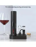 Set Deschizător de Sticle de Vin Electric Reîncărcabil USB și Tirbușon Automat, cu Accesorii Incluse
