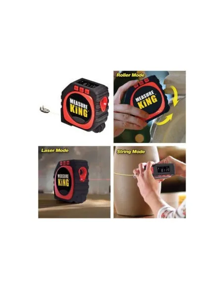 Ruleta Measure King, 3 modalitati de masurare, snur, rola si laser, afisaj LED