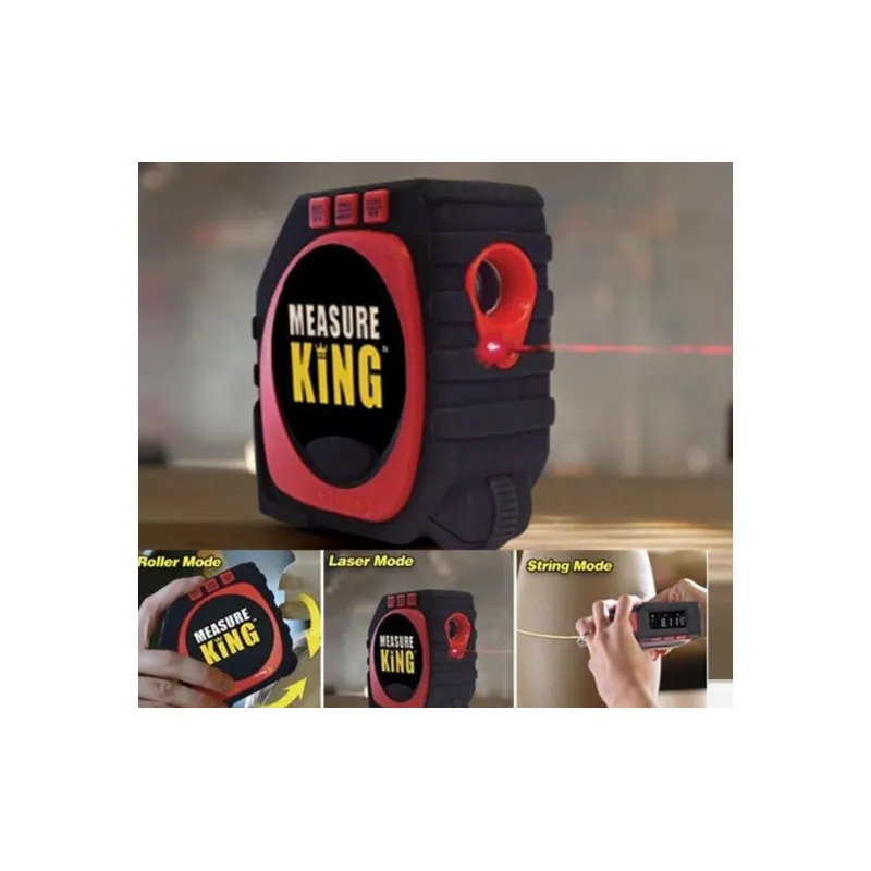 Ruleta Measure King, 3 modalitati de masurare, snur, rola si laser, afisaj LED