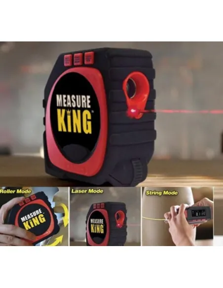 Ruleta Measure King, 3 modalitati de masurare, snur, rola si laser, afisaj LED
