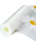 Folie de protectie pentru rafturi cu floricele albe 45 x 300cm