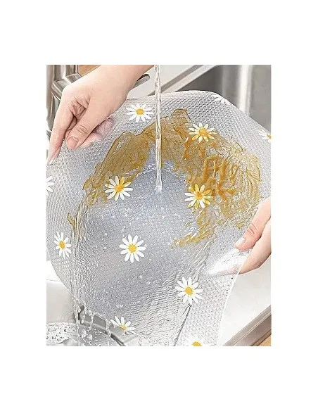 Folie de protectie pentru rafturi cu floricele albe 45 x 300cm