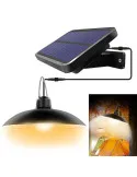 Lampă Solară Pendul cu Cârlig, Panou Solar Independent Cablu 3m, Telecomandă, 3 Niveluri, IP44