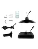 Lampă Solară Pendul cu Cârlig, Panou Solar Independent Cablu 3m, Telecomandă, 3 Niveluri, IP44