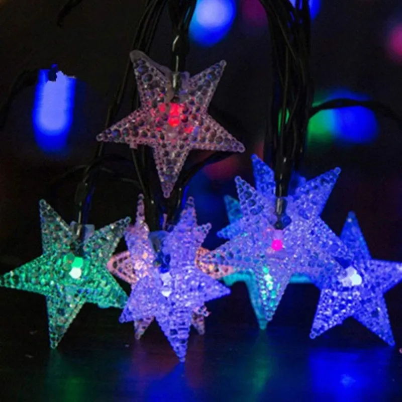 Set 2 Instalatii solare cu 50 LED-uri, stelute, multicolor, 8 jocuri de lumini