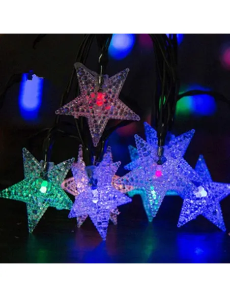 Set 2 Instalatii solare cu 50 LED-uri, stelute, multicolor, 8 jocuri de lumini