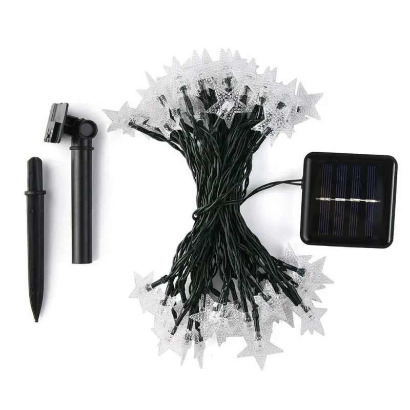 Set 2 Instalatii solare cu 50 LED-uri, stelute, multicolor, 8 jocuri de lumini
