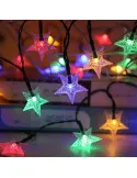 Set 2 Instalatii solare cu 50 LED-uri, stelute, multicolor, 8 jocuri de lumini