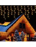 Instalație premium tip turturi cu flash, 50m, 900 LED, interconectabilă, fir alb – Exterior & Interior