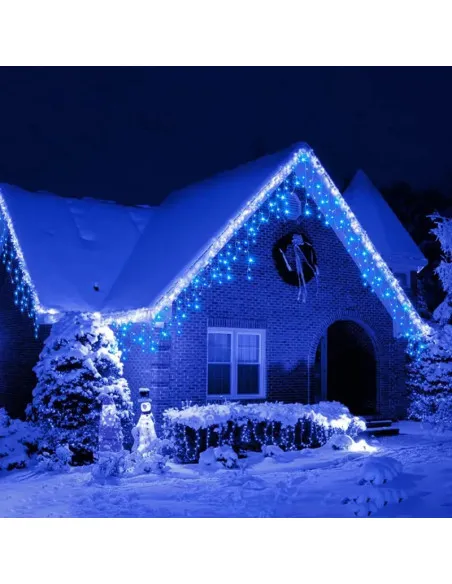 Instalație premium tip turturi cu flash, 50m, 900 LED, interconectabilă, fir alb – Exterior & Interior