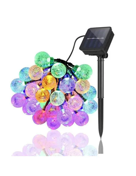 Instalatie solara bila cristal mare, 50 led-uri, Multicolor, 6.5 m, DC2133C