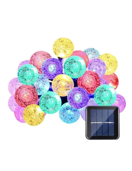Instalatie solara bila cristal mare, 50 led-uri, Multicolor, 6.5 m, DC2133C