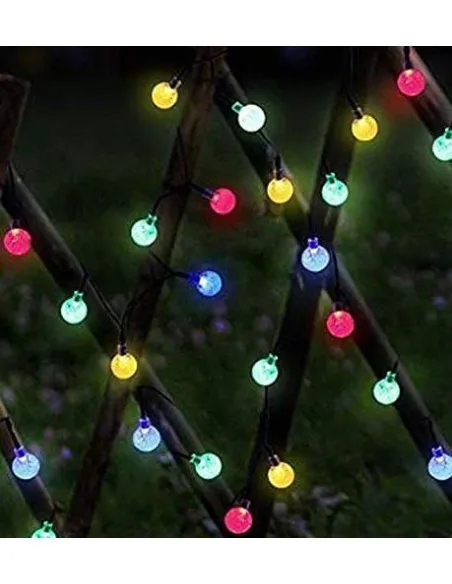 Instalatie solara bila cristal mare, 50 led-uri, Multicolor, 6.5 m, DC2133C