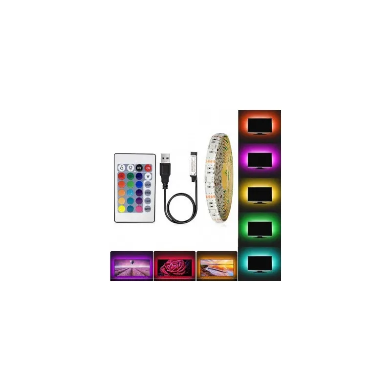 Banda LED RGB iluminare fundal TV 5m telecomanda
