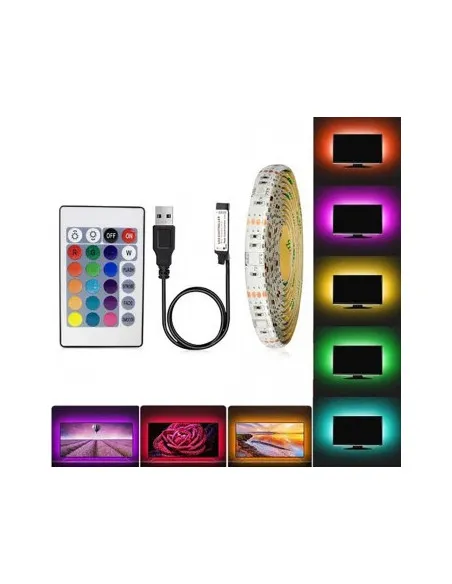 Banda LED RGB iluminare fundal TV 5m telecomanda
