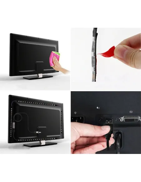 Banda LED RGB iluminare fundal TV 5m telecomanda