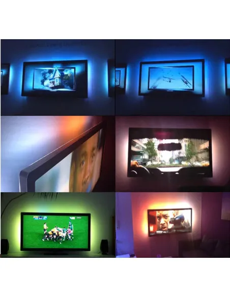 Banda LED RGB iluminare fundal TV 5m telecomanda