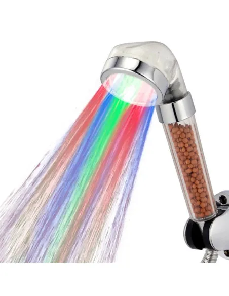 Cap de dus cu LED-uri colorate si granule