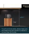 Suport de cutite din lemn Acacia, design universal cu sloturi protectoare KITCHENDAO XL
