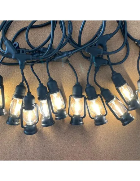 Ghirlanda luminoasa exterior, 10 becuri, 10 m tip felinar incluse