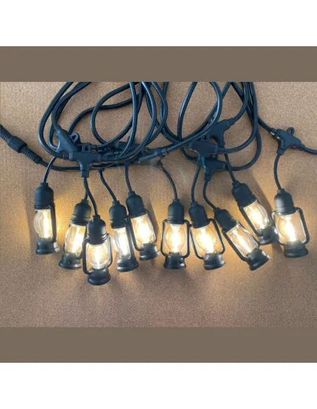 Ghirlanda luminoasa exterior, 10 becuri, 10 m tip felinar incluse