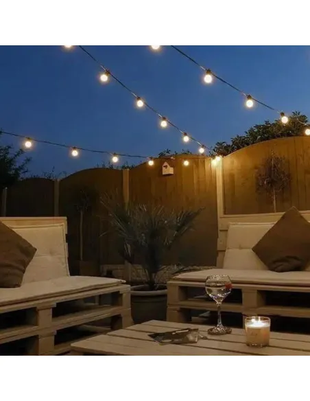 Ghirlanda luminoasa exterior, 10 becuri, 10 m tip felinar incluse