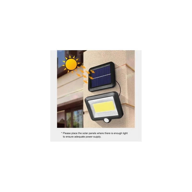 Lampa solara stradala 90W, 120 LED, senzor de