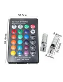 Set 2 becuri RGB auto cu telecomanda