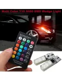 Set 2 becuri RGB auto cu telecomanda