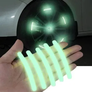 Set 20 Benzi Reflectorizante, Autoadezive, Pentru Roti Auto sau Moto,Galben