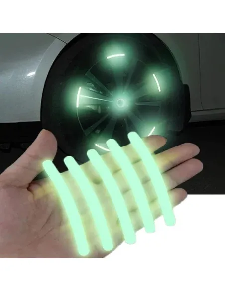 Set 20 Benzi Reflectorizante, Autoadezive, Pentru Roti Auto sau Moto,Galben