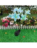Set 2 Lămpi Solare Crini Albaștri 70cm IP65 Chic Mania