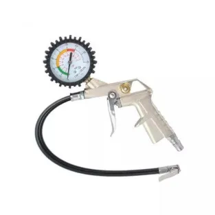 Pistol de umflat pentru compresor cu manometru si furtun 35cm