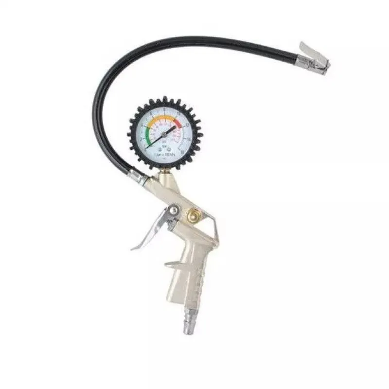 Pistol de umflat pentru compresor cu manometru si furtun 35cm