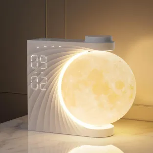 Ceas desteptator cu simulare a rasaritului, 2 alarme, 8 culori de atmosfera, 3 niveluri de luminozitate, lampa de noapte