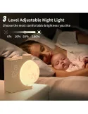Ceas desteptator cu simulare a rasaritului, 2 alarme, 8 culori de atmosfera, 3 niveluri de luminozitate, lampa de noapte